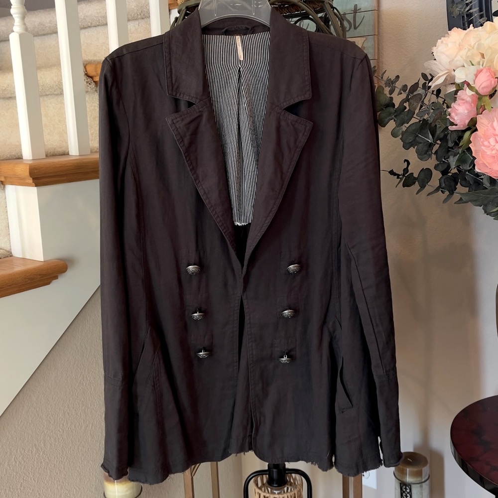 Free People | Linen Military Swing Jacket